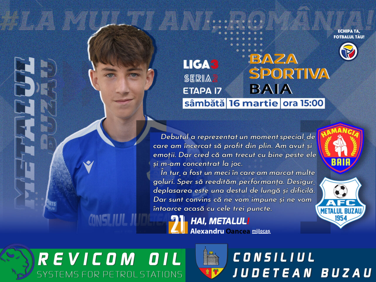 ALEX OANCE: BUCUROS PENTRU DEBUT